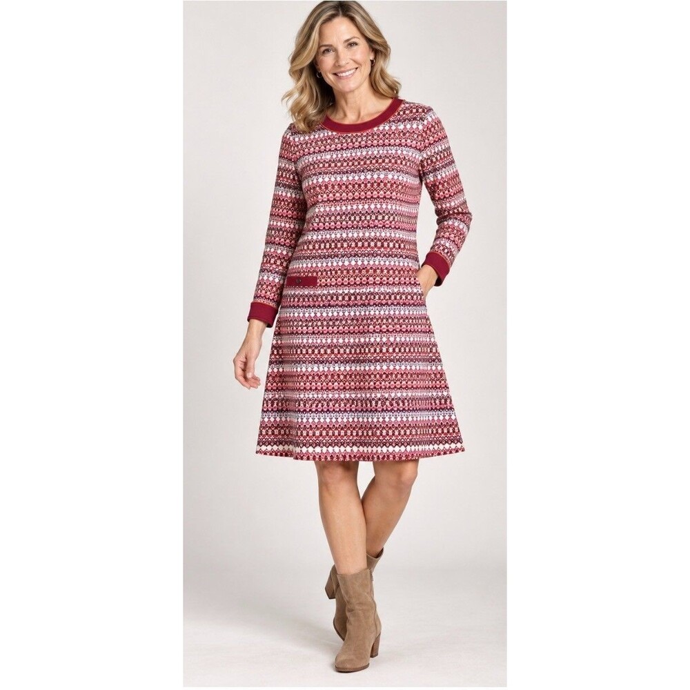 Cabana Life Womens UPF 50+ Shift Dress L Multicolor Geometric Print
